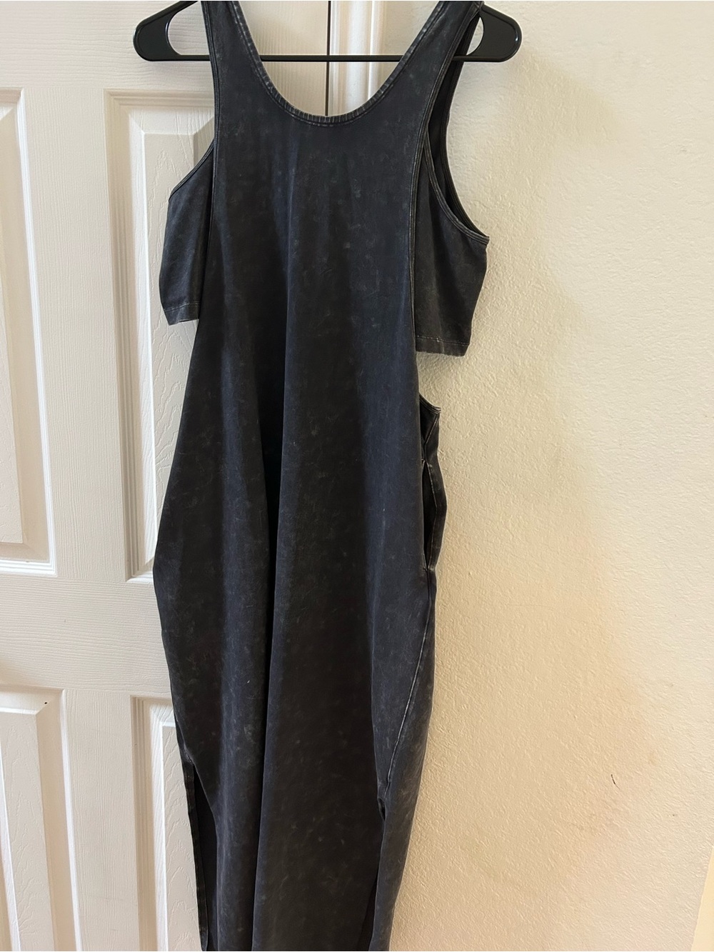Free People Black Washed Maxi Dress with Side Cutouts